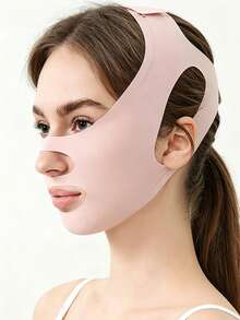 360° V-Shaped Face Bandage - Unisex, Adjustable V-Shaped Design, Hypoallergenic Reusable Face Lifting Strap, No Electricity Required, Sleep Skincare Accessory, Ergonomic Seamless Fit Design, Breathable Polyester Fabric - Multicolor - View 4