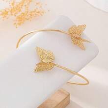 1 buah Gelang Lengan Kupu-kupu Berongga 3D Elegan, Unik, Kreatif, Serbaguna, dan Bergaya Niche, Cocok untuk Pemakaian Sehari-hari Wanita - Emas - View 4