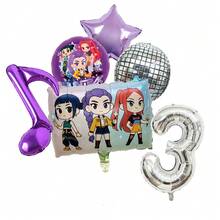 KPop Demon Hunters Purple Cool Girl Kids Birthday Party Decoration Ball Number Balloon Set, Baby Shower Party Supplies, Gift Toys - Balloon Set - View 13