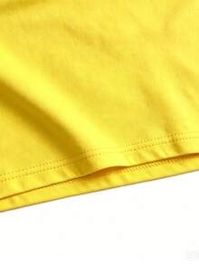 Unisex Boxy Cropped Polo, Classic Brazil Football Style With Green-Yellow Color Blocking, Ideal For Euro Cup & World Cup, Daily Street Essential - Yellow - View 4