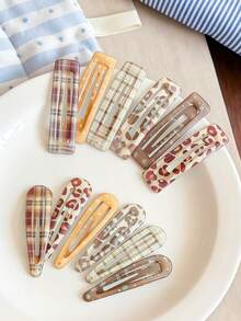 24/12pcs/Set Maillard Brown Hair Clip Combination, Vintage Mixed Style Hair Accessories, Suitable For Campus Preppy Style And Floral Dresses, Full Of Atmosphere, Sweet And Cute Hair Accessories - Suitable For Girls And Teenagers, Perfect For Daily, School, Vacation, Commuting, Photography, Etc. - Multicolor - View 5