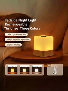 1pc Touch Control Bedside Lamp, Eye-Protection LED Night Light, USB Plug-In/Rechargeable Night Light, Rechargeable Model With Built-In 800mAh Battery, Suitable For Room, Bedroom, Bedside Lamp, Room Decor, Light, Christmas Light, Lampshade, Bedroom Decor, Christmas Decoration, Bedroom, Home Decor Living Room, Projector, Room Decor Bedroom Wall Lamp, Light, LED Light, Fairy Light, Christmas Gift, Home Decor, Christmas - Square Patting Light - View 15