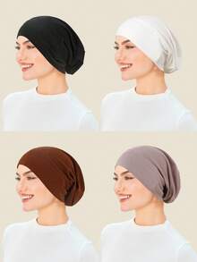 New Women's Elastic Underscarf With Long Tail, Stretchable Head Wrap And Hijab Cap Sleep Bonnet - A - View 25