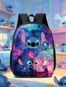Cartoon Stitch Elementary School Backpack Anime Kawaii Cartoon School Bag - Multicolor - View 1