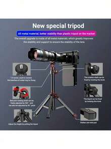 APEXEL 36X High Power Monocular Telescope, 4K HD Phone Lens With Tripod, BAK4 Prism FMC Lens, Waterproof Monocular For Bird Watching Hunting Camping Hiking Travel - A - View 5