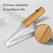 1pc/2pcs Creative Wood LED Wall Light Motion Sensor Magnetic Type-C Rechargeable Night Lamp For Kitchen Staircase - 小夜燈 - 查看 5