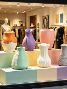 1pc/10pcs/20pcs Matte Decorative Vase Set, Minimalist Desktop Decor, Modern Display Ornament, Dorm Room Atmosphere Soft Decoration, Fashion Home And Cafe Counter Scene Decor - A - View 6