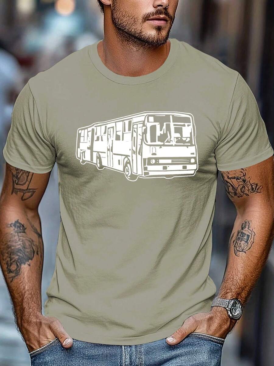 Funny Short-Sleeved T-Shirt For Men, Polish Style, For Summer. - 卡其色 - 查看 1