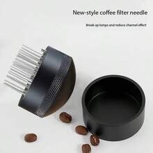 51mm/53mm/58mm Stainless Steel Powder Shaker With Coffee Fabric Powder Puff And Base, Coffee Powder Dispenser - Multicolor - View 12