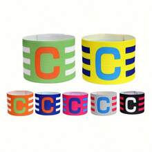 1Pc Football Armband, Three-Stripe Letter C Football Captain Armband, Elastic And Wear-Resistant - Adjustable Arm Strap - Sports Training Armband, Exclusive For Football Captains In Matches And Training - Three Striped C-shaped Armband - View 4
