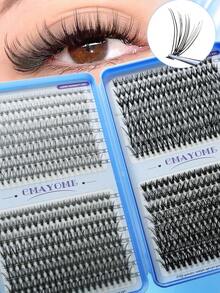 200pcs/300pcs/580pcs/640pcs False Eyelash Clusters D Curl 9-16mm, Eyelashes, Cat Eye, Cosplay, Russian Volume, Natural, Thick, 0.07mm Thickness, D Curl, Suitable For Home Use, Natural Look & Extra Thick & Fine & Extra Soft - C - View 4
