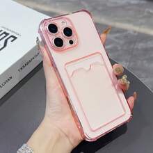 3pcs Transparent Black Pink Minimalist Lens Protection 3-Piece Set Phone Case Personalized Compatible With IPhone 16 Pro Max/17/16/15/14 Plus/13/12/11 Protective Case Air - Multicolor - View 3