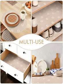 1 Roll Cabinet Liner, Moisture-Proof Heat-Resistant Non-Slip Drawer & Desktop Mat, Waterproof Oil-Proof Dust-Proof, Suitable For Cabinets Drawers Refrigerator, Easy To Clean, Kitchen Countertop Furniture Storage Mat, Home Christmas Party Storage Kitchen Accessories - Daisy - View 9
