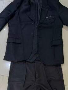 Men's Slim-Fit Black Three-Piece Suit-Ideal For Weddings And Formal Occasions, Including Business Meetings, Elegant Events, And Wedding Celebrations. - 黑色 - 查看 8