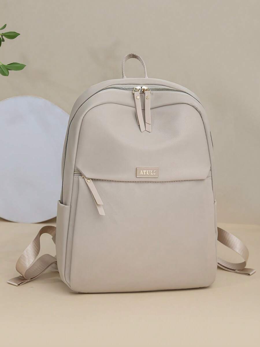Women's Nylon Solid Color Quilted Large Capacity Versatile Backpack, Minimalist Casual Student Backpack, Storage Travel Bag, Commuter Bag