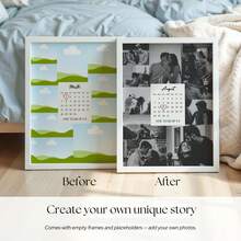 1pc Editable Photo Collage Calendar Template Customized Poster, Suitable As Friend Anniversary Celebration Gift Poster, Customized Wall Art, Photo Customization, Customizable Item, Room Decor, Gift For Friends And Couples, Optional Frame - Multicolor - View 3