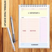 1pc A5 Daily Planner Notebook - 160 Pages, Office And School Supplies Schedule And Task Organizer - A5 - View 6