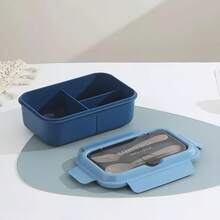 Scatola per il pranzo a tenuta stagna, Bento Box a 3 scomparti, Scatola per il pranzo per adulti, Microonde, Con cucchiaio e forchetta, Capacità elevata, Conservazione della freschezza, Anti-polvere, Con coperchio a scorrimento quadrato, Contenitore per il pranzo riutilizzabile a tenuta stagna, Scatola per pasti portatile adatta per lavoro o scuola - Multicolore - Visualizzare 11