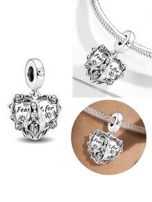 1pc 925 Sterling Silver Virgin Mary Rose Rosary Pendant, Suitable For Women Bracelet DIY Jewelry - Style 12 - View 7