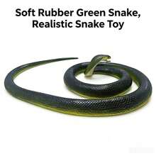 1 pieza Juguete de serpiente verde de goma suave, modelo de serpiente realista, accesorio de broma aterrador, juguete para aliviar el estrés, regalo de cumpleaños para adolescentes, regalo de vacaciones, juguete de regalo - Multicolor - Ver 1