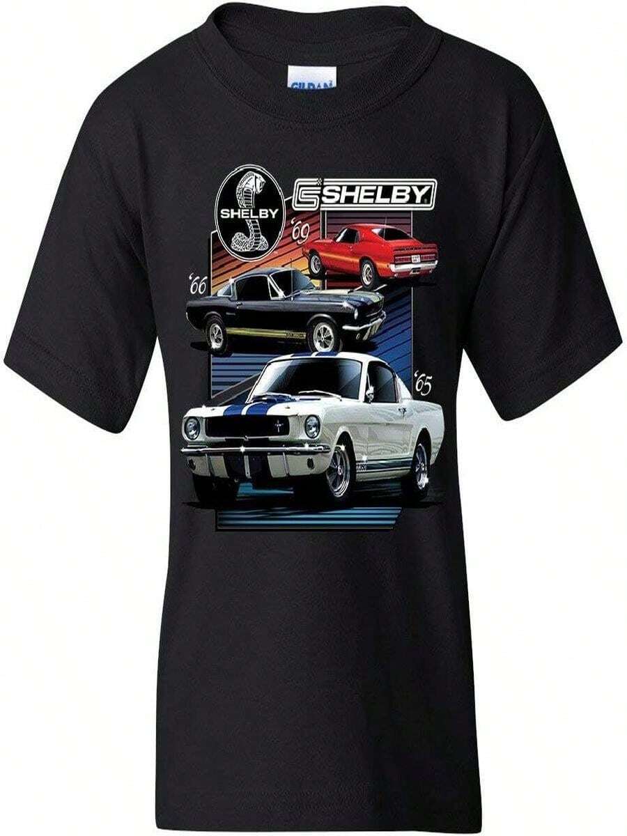 Mustang Shelby GT350 GT500 - playera juvenil American Muscle Cars para ni?os - Negro - Ver 1