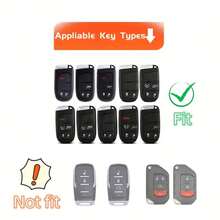 TPU 鑰匙遙控器保護套，適用於 Dodge Charger、Challenger、Grand Cherokee、Compass、Renegade、Patriot、Grand Commander、Chrysler 300，附鑰匙遙控器掛繩 - 彩色 - 查看 6