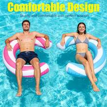 2pcs Candy U-Shaped Floating Float, Soft Quick-Dry Fabric, Striped Pattern High Buoyancy Inflatable Pool Toy, Suitable For Summer Beach Swimming, Pool Floats, Water Sports, Travel (Random Color And Style) - Multicolor - View 1