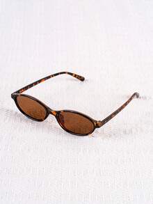 1 Pair European & American Vintage Oval Fashion Glasses, American Full Frame Fashion Versatile Fashion Glasses - Multicolor - View 5