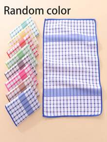 1 pieza/12 piezas Paño de cocina/Estropajo estampado a cuadros moderno, Toalla de cocina, Microfibra ultrasuave, Alta absorción, Color dopamina, Tecnología de impresión 3D, Colores vibrantes, Lavable y duradero, Adecuado para cocina, sala de té, sala de estar - Multicolor - Ver 10