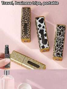 2pcs Leopard Print Square Perfume Atomizer Bottles, Portable Refillable Perfume Spray Bottles, Leopard Floral Pattern Mini Travel Decant Spray Bottles. Portable Travel Refillable Perfume Bottles, Square Decant Bottles, Spray Bottles, Reusable, Liquid Decant Bottles - View 12