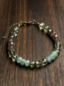 1 pieza Pulsera de Piedra de Luna Gris y Labradorita, Pulsera Tejida a Mano Elegante y Vintage de Moda para Mujeres, Mejor Opción para Regalos a Familiares y Amigos o Uso Diario - Multicolor - Ver 3