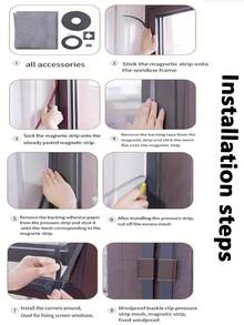 DIY Magnetic Window Screen Summer Fly And Mosquito Proof Invisible Mesh Screen - Black Net With Black Border - View 9