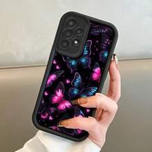 Funda para teléfono: Funda de lujo ligero y elegante con diseño de mariposa rosa para A15/A14/A13/A05s/S24/S24 FE/S24 Ultra/S24 Plus/S23/S23 Ultra/S22 Ultra/S21/S21 FE/S20/A5 4/A53/A52/A35/A34/A33/A32/A25/A24/A23, resistente a caídas, duradera, hermosa y magnífica. - Negro - Ver 2