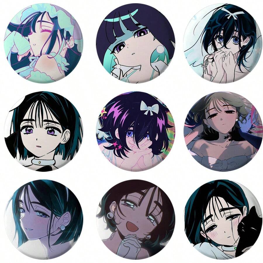 58mm Pop Cartoon Cute Girl Sua Soft Button Pins Anime Alien Stage Coin Brooches On Backpack Decor Round Badges For Bag Hat Jewelry Gifts