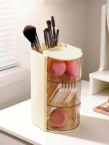 1pc Multi-Layer Rotating Hair Accessory Storage Box, Transparent Dust-Proof Hair Tie Organizer Tray, Hair Clip Headband Rubber Band Hair Tie Storage Rack, Multi-Functional Comb Storage Box, Cosmetic Box, Pencil Case (Storage Box Only, Inner Items Not Included) - Multicolor - View 14