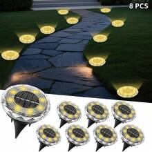 4/8/12PCS Solar Ground Lights, IP44 Waterproof In-Ground Solar Pathway Lamps, Dual Color LED Buried Landscape Lights With Auto On/Off Dusk To Dawn Sensor, Wireless Outdoor Lighting For Lawn, Driveway, Garden, Yard, Terrace, Steps & Patio Decor - Mini Brick In-ground Light - View 19