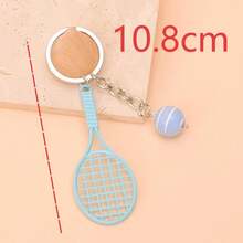 1pc Women's Minimalist Badminton Racket Keychain Creative Badminton Accessory Niche Bag Charm Badminton Enthusiast Gift - Blue - View 2