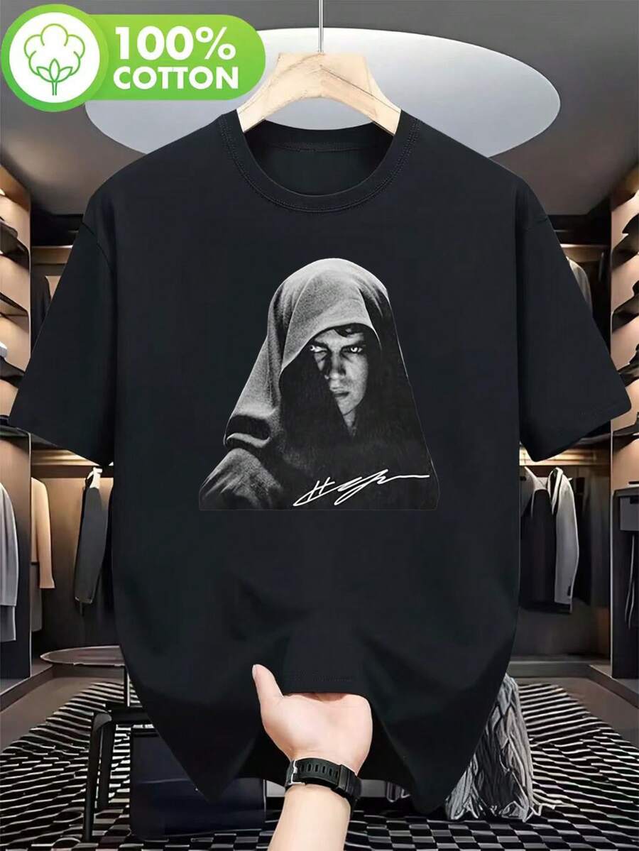 Camiseta vintage con la imagen de Anakin de La Venganza de los Sith, disponible en tallas S a 2XL, corte clásico, color negro. - Negro - Ver 1