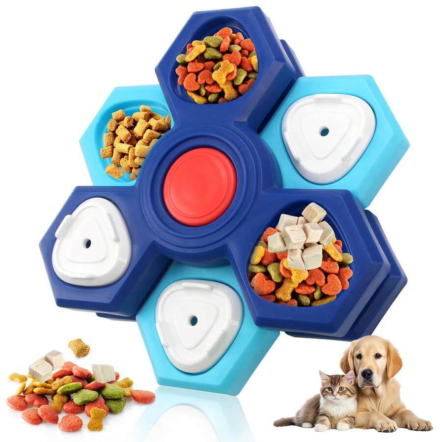 4 Layer Interactive Slow Feeder Dog Bowl - Multi-Layer Rotating Puzzle Toy For Mental Stimulation, Non-Slip Design Fits Small/Medium/Large Dogs - 4 LAYER - View 1