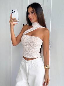 Women's Y2K Elegant Casual Summer Knit Digital Print Tube Top, Adjustable Neckline Tube Top, Women's Floral Print Top, Suitable For Parties, Birthdays - Multicolor - View 4