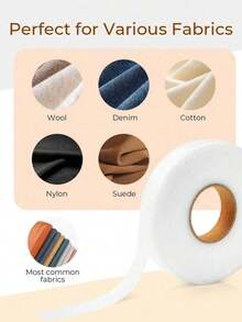 1 Roll Double-Sided Adhesive Interlining, Adhesive Fabric, Non-Woven Hemming Tape, Suitable For Garment Accessories, Also For Curtains, Trouser Length Trimming And Craft Making, Easy To Use And No Sewing Required (1/1.5/2/3 Cm Wide) - White - View 5
