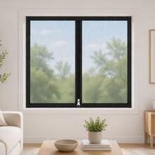 Zippered Window Screen Mesh, Self-Adhesive Mosquito Curtain, Breathable Fly And Insect Protection Net, DIY Easy Install Screen, Suitable For Home Bedroom Living Room Kitchen - Black Single-zipper Window Screen - View 2
