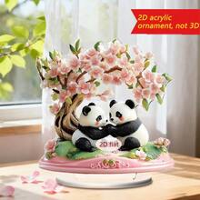 跨境櫻花樹動物2D壓克力裝飾品 熊貓造型桌面擺飾 療癒系家居裝飾 - 1PC - 查看 3