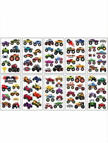 10 Sheets Racing Car Tattoo Patch Tattoo Sticker Waterproof Long Lasting Arm Party Temporary Tattoo - Multicolor - View 2