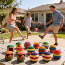 6/3/2/1pc Handmade Crochet Soccer Balls, 5.5cm/2.17in Colorful Knitted Foot Bags, Soft Kicking Balls, Suitable For Juggling, Classroom Activities, Stress Relief, Family Gatherings, Party Favors, Holiday Gifts - Multicolor - View 5