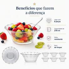 Glass Dessert Bowl Set, 6 Pieces, 270ml Thick, Decorated With Cotton. - 6unds 270毫升 - 查看 8