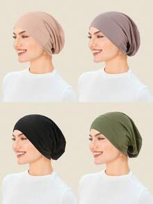 New Women's Elastic Underscarf With Long Tail, Stretchable Head Wrap And Hijab Cap Sleep Bonnet - A - View 22