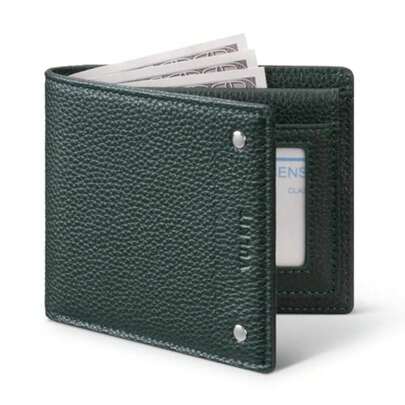 VULKIT Cartera Bifold de Hombre Cartera de Piel Genuina con Bloqueo RFID, Múltiples Ranuras para Tarjetas y Doble Ventana para el DNI Cartera de Uso Diario