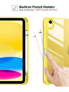 Compatible With Latest 11th Gen 11" 2025(A16), 10 Gen 10.9 Inch 2022 Case Built-In Pencil Holder, Multi-Angle Trifold Stand, Auto Wake/Sleep - Yellow - View 2