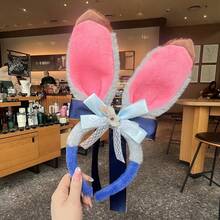 Disney 1pc Cute Plush Ear Headband, Japanese Style Purple Rabbit Headband, Suitable For Face Washing, Makeup, Daily Wear - View 9